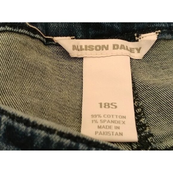 Allison Daley Women's Blue Straight Leg Mid Rise Designer Jeans Plus Size 18 S - Picture 4 of 7